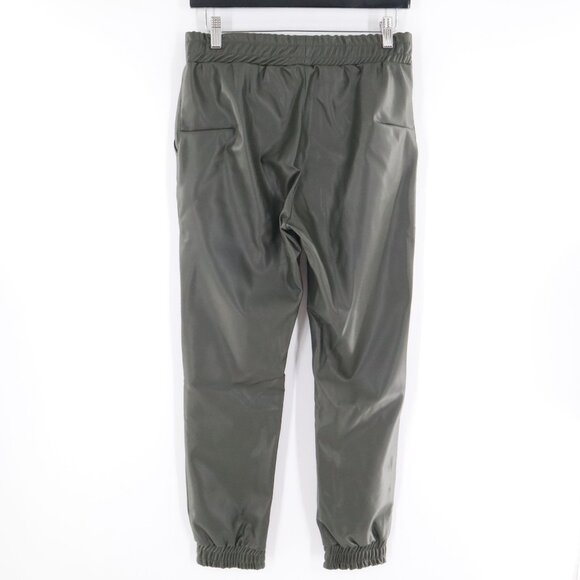 RD Style Faux Leather Jogger Pants Women's S Green Edgy Career Festive Night Out - Picture 3 of 14